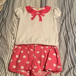 Shorts with matching short sleeve sweater